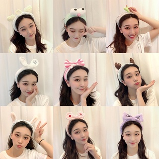 Korea Cute Antler Ears Plush Hairband Girl Wash Face Sports Headband (2)