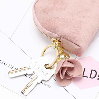 Womens PU Leather Zipper Mini Coin Purse Wallet with Tassel Pendant and Key Ring (8)