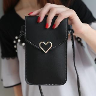 Popular Women Mobile Phone Crossbody Bag / Can Touch Cell Phone Screen Design / PU Leather material