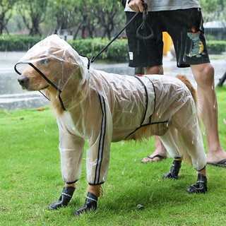◇dog raincoat four-legged waterproof all-inclusive rainy pet Labrador clothes medium and large-siz1