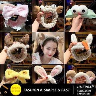 (JIUERBA)COD Korean Fashion Big Eyes Bunny Ear Turban Facial Washing Hair Turban Garterized Headband Hair Accessories