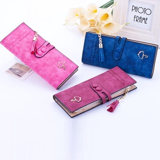 1pcs Women Leather Card Holder Long Wallet Checkbook Tassel Lady Handbag Purse