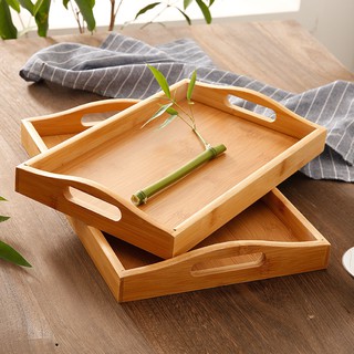 Japanese Style Wooden Tray Bamboo Plate Household Tea Tray Water Cup Bamboo Plate Barbecue (1)