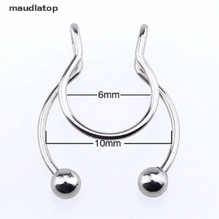 Mauop Nose Hoop Ring Clicker Jewelry Gem Nose Clip Cuff Non Piercing Stud Nostril .