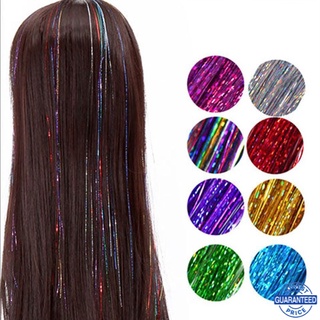 Synthetic Girl Headwear Hair Laser Hair Tinsel False Hair Extension Bling Decoration Glitter Strips Party