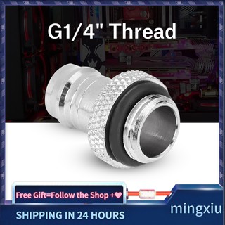 Mingxiu G1/4\" Thread to 3/8\" Barb Fitting Soft Tubing Chrome Plated for PC Water Cooling