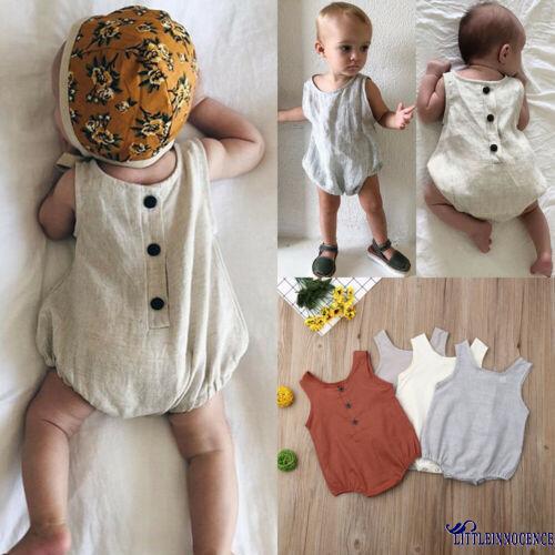 ❤XZQ-Summer Newborn Baby Girl Boy Clothes Cotton&linen