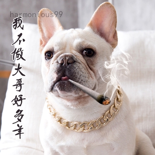 Pet necklace jewelry accessories Teddy Bago fadou dog bullies gold chain small and medium dog collar