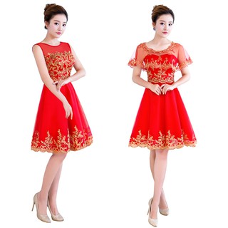 Ready Stock Bride Lace Wedding Gown Evening Party Cocktail Bridesmaid Mini Dress UlcQ