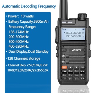 ABBREE AR-F5 Automatic Wireless Copy Frequency Walkie Talkie 136-520MHz Full Band 10W 5800mAh Freque (2)