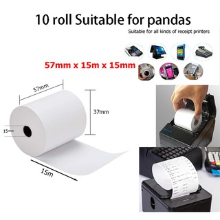 10 Roll High Quality 57x38mm Thermal Paper for Printers Panda printer cash register paper