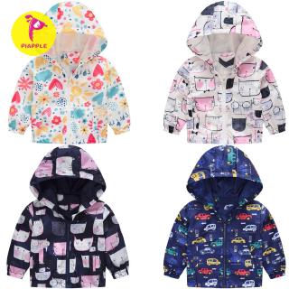 Toddler Kids Baby Girls Boys Cartoon Cat Car Spring Hooded Coat Jacket Tops