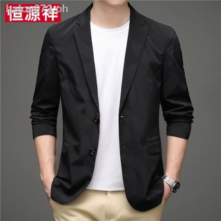 smart cover♤✾Hengyuanxiang summer thin men s casual suit printing stretch men s sun protection clothes outdoor slim men s suit jacket
