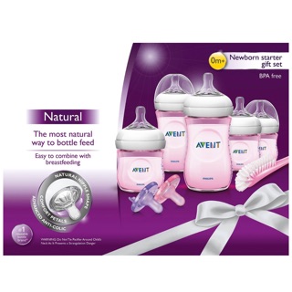 Authentic ** Philips avent Natural Pink Starter Gift Set pink (1)
