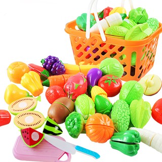 Kitchen Toy Food Toys Cutting Fruit Vegetable Pretend Food Playset for Kids Girls Boys
