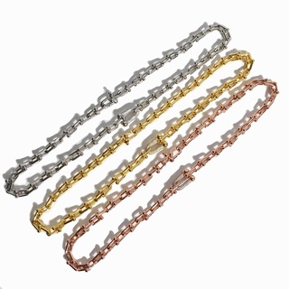 U-shaped chain bamboo link metal with diamond thick necklace(NO BOX)