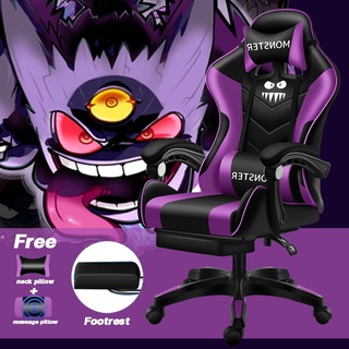 Gaming Chair Office Chair Ergonomic Chair Adjustable Height with Foot Rest Pokémon Gengar Purple (1)