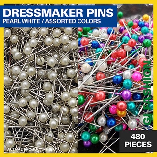 480 PIECES Dressmaker Sewing Pins with pearl head pin assorted color for sewing (1)