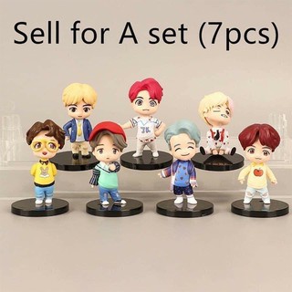 1-8st Generations 7PCS BTS Kpop Bangton Boys Figurine Mini Idol Doll Deluxe Figure Play Set