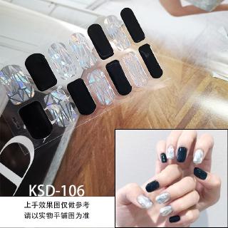 KSD104 3D Finger Nail Sticker Colorful Laster Nail Art Back Adhesive Fake Nail Sticker DIY Manicure (3)