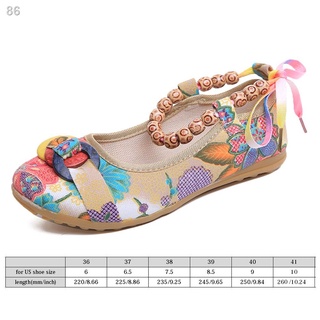 ™Ladies Women Beading Round Retro Ethnic Casual Flat Canvas Shoes Loafers