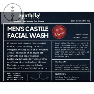 ✤MEN's Castile Facial Wash