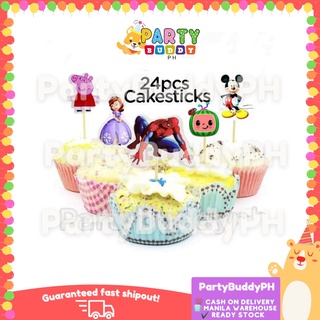 24pcs Character Cupcake Cake Sticks Cakesticks / Topper Party Decoration PartyBuddyPH