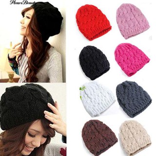 COD♠™ Women's Sweet Knit Crochet Ski Hat Warm Braided Baggy Beret Beanie