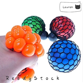 Lauren Lanlan 1Pcs Soft Rubber Anti Stress Face Reliever Grape Ball Autism Mood Squeeze Relief Soothing Fidgets Healthy Funny Tricky Toy Funny Geek Gadget Vent Toy For Children and Adults Random Color