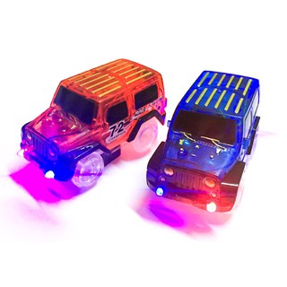 LED Cars Magic Track Electronics Car Educational Toys with Flashing Lights Funny DIY Toy Cars Gifts