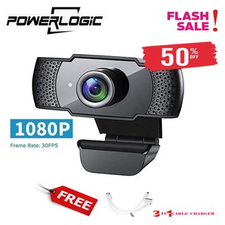 Powerlogic 812H 1080P Webcam, 30FPS , With Built-in Microphone, USB Support, Black