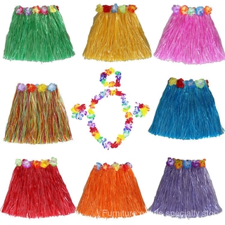 40/60cm Plastic Fibers girls Woman Hawaiian Hula Skirt Hula Grass costume Flower Skirt Hula dance