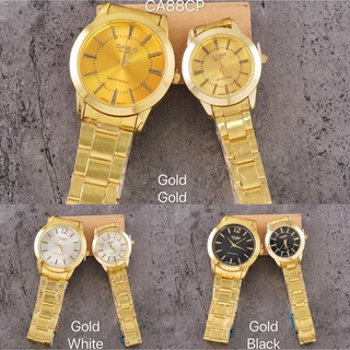 watcheswatchﺴ▲☂[JAY.CO] Waterproof stainless steel gold couple watch gift #CA88CP