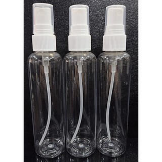 (50pcs)100ml Clear Bottle w/ White Spray@P14