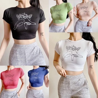 Knitted Angel Roundneck Zara Inspired Knitted Crop Top Freesize COD