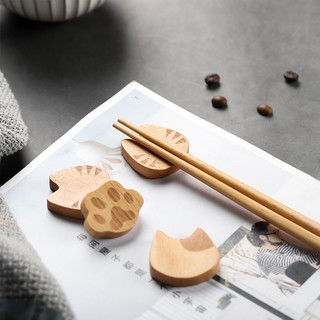 Japanese Wooden Chopsticks Rack Beech Cat Chopsticks Rack Kitchen Chopsticks Holder Cartoon Tableware Chopsticks Holder