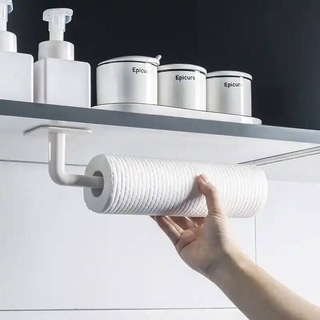 1Pcs Kitchen Tissue Hanger Self-adhesive Accessories Under Cabinet Paper Roll Rack Towel Holder Bathroom Toilet Wall Storage Rack