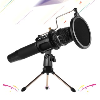 Mini Desktop Microphone Stand + Shock Mount Mic Holder + Pop Filter Kit for Studio Recording Online Broadcasting Chatting Singing Meeting