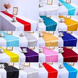 [AIRUI] 30x275cm(12" X 108") Satin Table Runner Cloth Wedding Party Banquet Decor Hotel Restaurant Satin Table Cloth