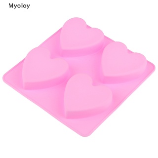 Myoloy 4 Cavity Handmade Silicone Soap Mold Heart 3d Craft Soap Making For Candle PH
