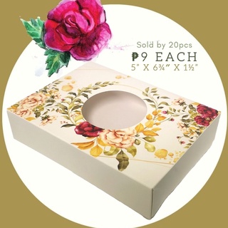 FP1119 (20pcs) 5″ x 6¾” x 1½” Floral Valentines Pastry Box Brownies Cupcake Cookie Box 5x6.75x1.5
