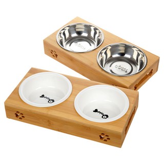 Double Bowls Pet Dog Cat Puppy Food Water Feeder (1)