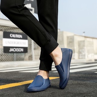 Men s fashion low-cut non-slip work waterproof short-tube rubber shoes fishing shoes