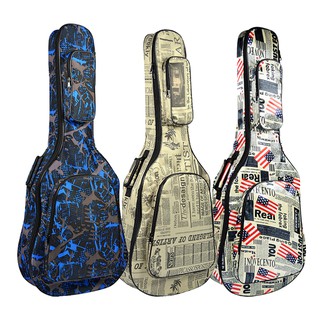 Thickened Guitar Carrying Bag Case With Zippered Pocket Acoustic Classic Folk