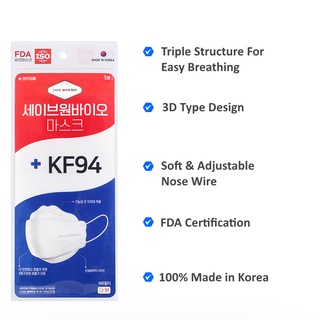 kf94 face mask SAVEWONBIO KF94 3D Face Mask FDA Approved Made in Korea Soft Type Easy Breathing Mask (6)