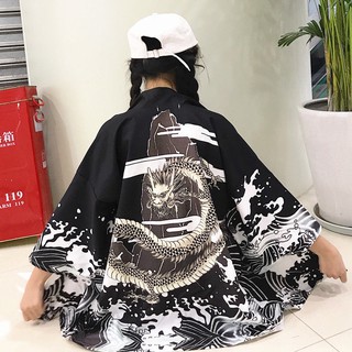Japanese kimono jacket female dragon robe cardigan thin loose sun protection clothing