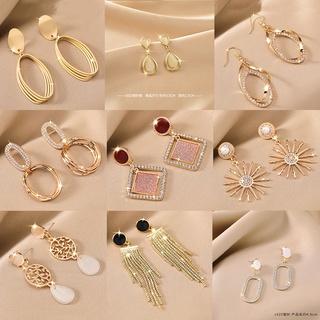 Retro Geometric Earrings Women 925 Earrings for Piercing Accessories Jewelry Hikaw Piercing Earrings Tassel Earrings