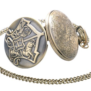 Retro Harry Potter Hogwarts Crest Geek Bronze Pocket Watch (5)