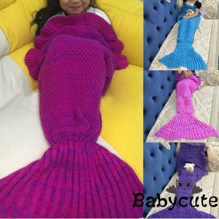 ✪B-B4 Colors Mermaid Tail Blanket for Baby and Lady Soft Handmade Sleeping