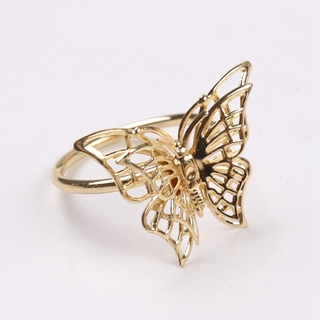 6Pcs Gold Butterfly Napkin Ring Napkin Buckle Hotel Table Decoration In Stock